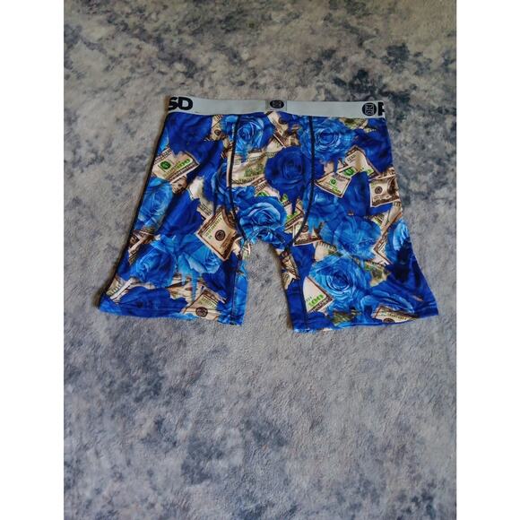 PSD Mens Roses Melt Blue/Green/White Money Stretch Boxer Briefs Size X Large NWT - Picture 4 of 4